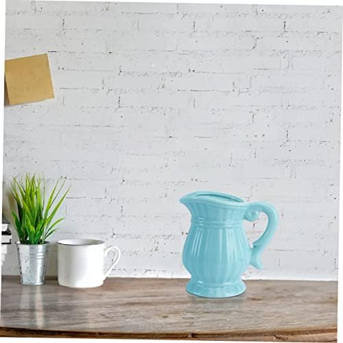 Blue Ceramic Flower Vase for Home Decor Minimalist Artistic Centerpiece