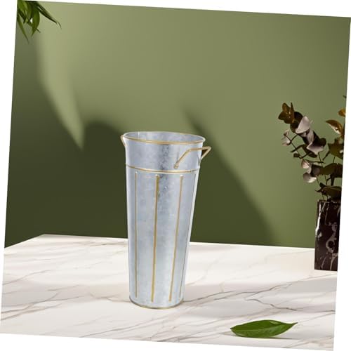 Vintage Iron Flower Arrangement Vase Rustic Decor