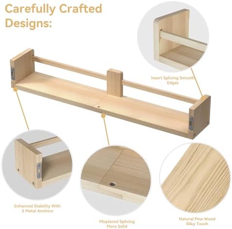 24 Inch Floating Shelves Set of 4 for Kids Room