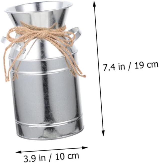 STOBAZA 2pcs Vintage Iron Flower Bucket with Twine for Home Decor and Garden