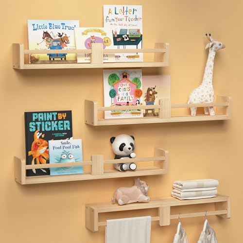 24 Inch Floating Shelves Set of 4 for Kids Room