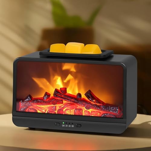 Flame Fireplace Wax Melt Warmer with Timer