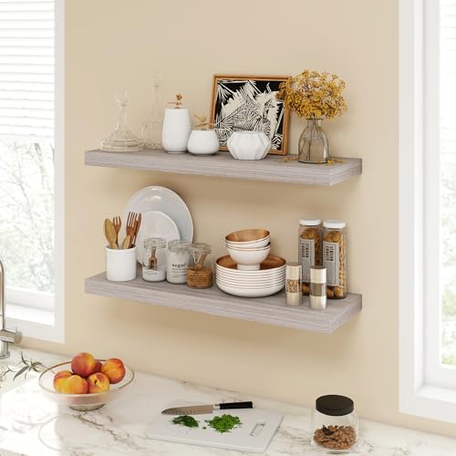 30 Inch Floating Shelves Set of 2 with Rustic Design