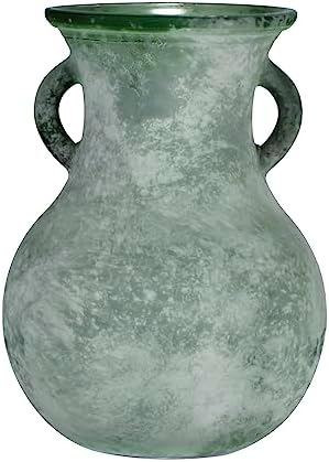 79in Green Glass Vintage Vase with Double Ears