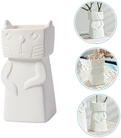Ceramic Cat Vase Decorative Home Accent