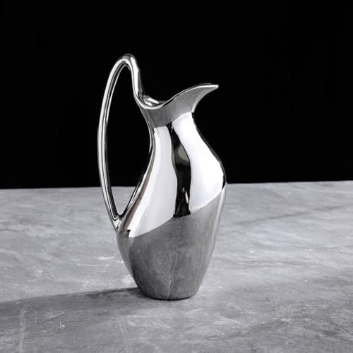 DOITOOL Farmhouse Pitcher Vase Ceramic Flower Decor for Home Office Kitchen