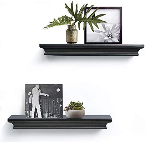 AHDECOR Black Floating Shelves Set of 2