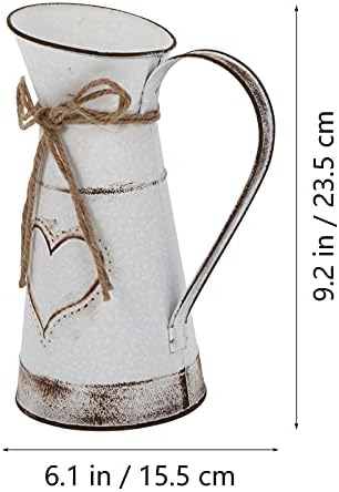 DOITOOL Vintage Tin Pitcher Flower Vase