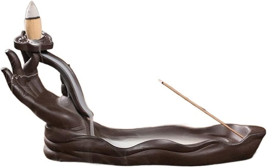 WALDOR Incense Burner Buddha Palm Handmade Holder