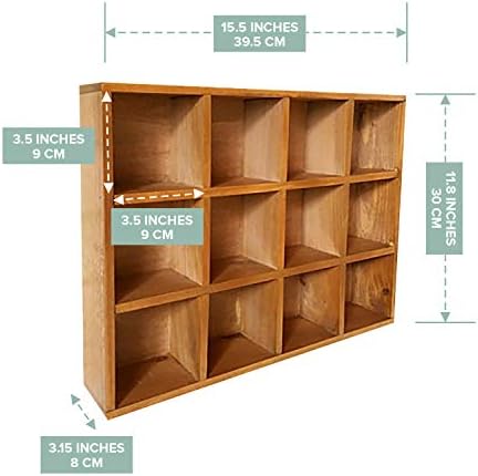 Primo Supply 12-Slot Wood Display Cabinet Square