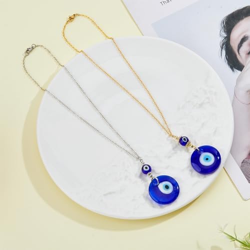 SUPERFINDINGS 2Pcs Evil Eye Hanging Ornaments for Car and Home Decor