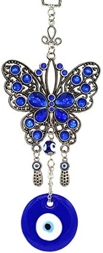 Betterdecor Turkish Blue Evil Eye Butterfly Amulet Hanging Decoration