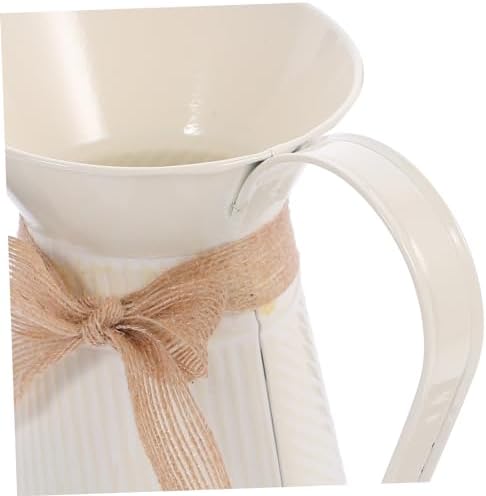 Vintage Iron Flower Bucket Vase Rustic Farmhouse Decorative Planter