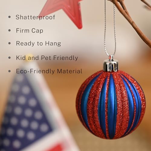 DecorbyHannah 4th of July Tree Decorations Red White Blue
