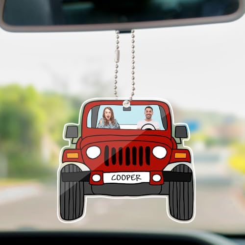 Custom Photo Car Hanging Ornament - Double Side Personalized Design