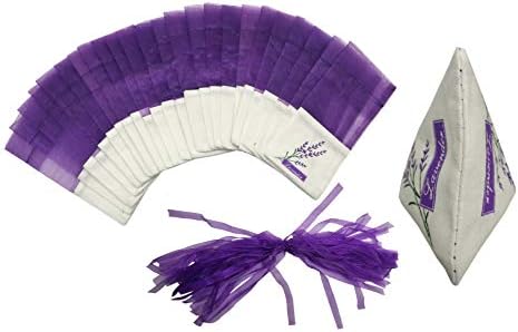 Sanrich 50PCS Lavender Sachet Bags Empty Deep Purple Cotton-Ramie Sacks