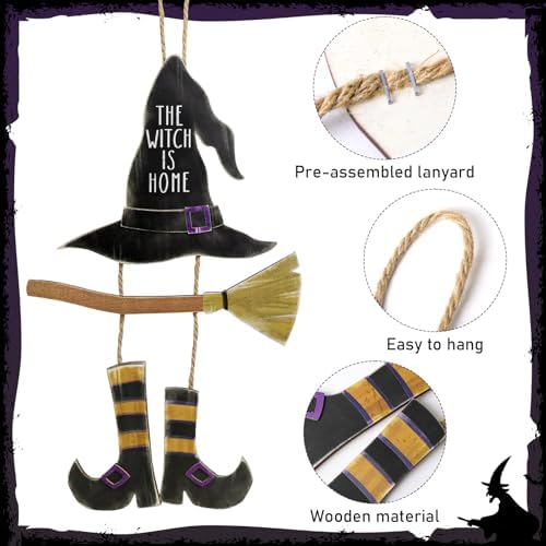 MelonBoat Halloween Witch Door Decor Wreath