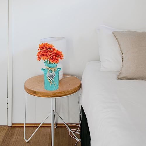 Yardwe Vintage Iron Bucket Vase for Home Decor