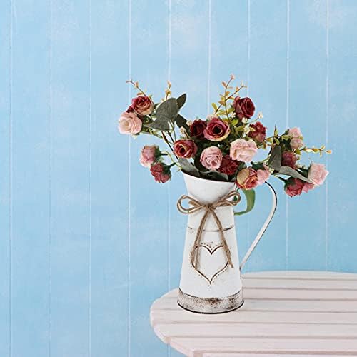 DOITOOL Vintage Tin Pitcher Flower Vase
