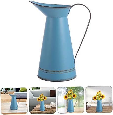 STOBAZA 2pcs Rustic Iron Flower Pot Vintage Metal Vase