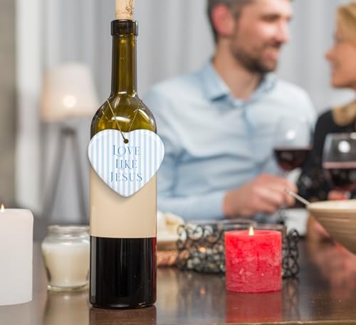 QIYUHOY Christmas Ornament Keepsake Sign Bible Verse Preppy Blue Striped Girly Hanging Decoration