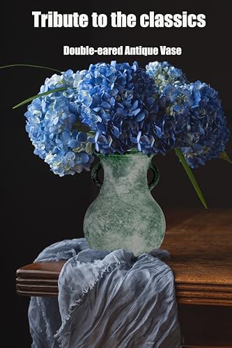 79in Green Glass Vintage Vase with Double Ears