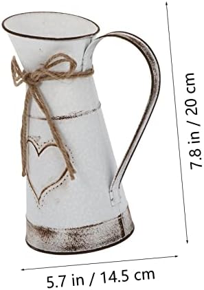 STOBAZA Metal Heart Shaped Vase Rustic Bucket Decor