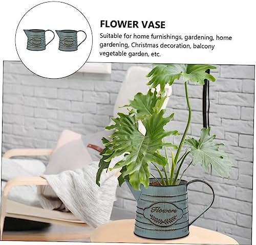 Antique Style Flower Pot Tinplate Vase for Home Decor