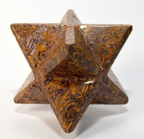 HC Set 63mm 8 Point Mariyam Holly Stone Merkaba Star Elephant Skin Coquina Jasper Crystal Natural Fossil Mineral