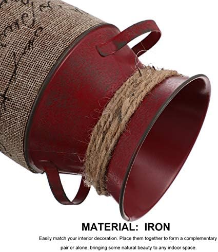 Cabilock Vintage Flower Bucket Rustic Metal Vase Decor