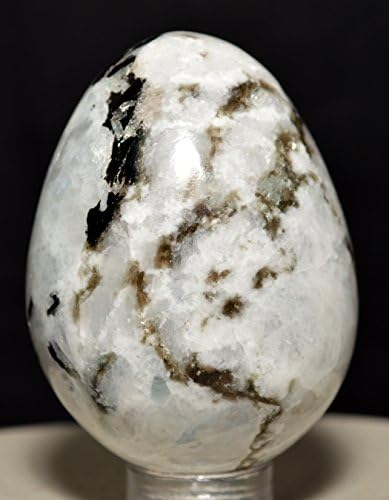 HQRP 47mm Rainbow Moonstone Egg with Stand