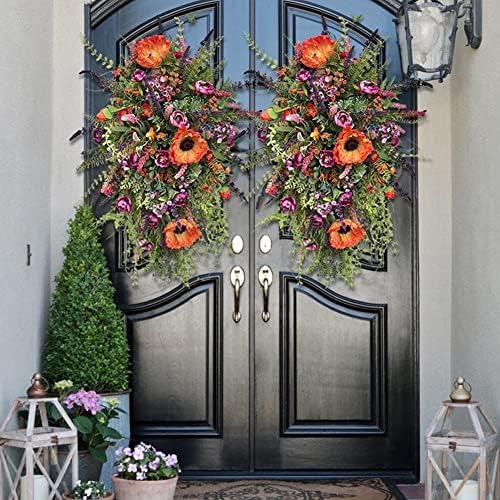 Ochine Spring Front Door Swag Purple Rustic Wreath 1