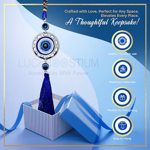 LUCKBOOSTIUM Evil Eye Keychain - Good Luck Protection Charm