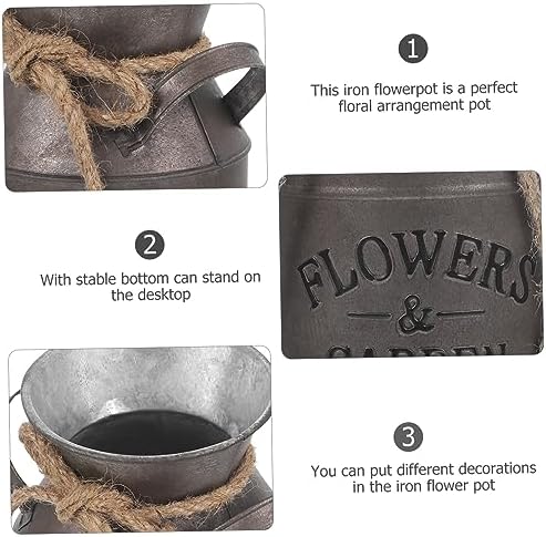 Vintage Galvanized Milk Can Decor Rustic Flower Pot