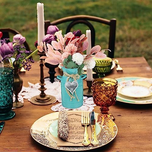 Yardwe Vintage Iron Bucket Vase for Home Decor