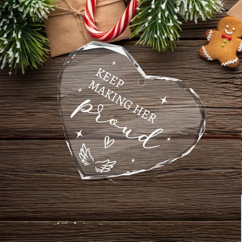 Mom Memorial Glass Ornament - Keep Making Her Proud