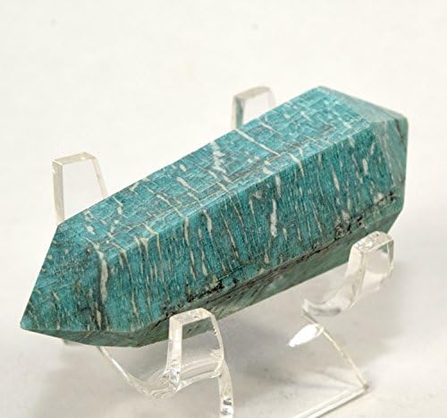 HC Set 2 34 Inch Amazonite Point and Clear Quartz Cabochon