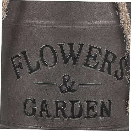 STOBAZA Vintage Flower Vase Rustic Bucket Planter Decorative Jug for Home Office