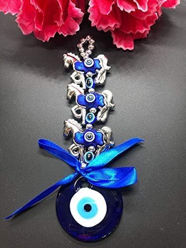 Evil Eye Three Horse Car Door Office Hanging for Good Luck and Prosperity