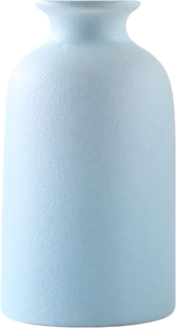 Small Size Light Blue Ceramic Vase for Home and Wedding Dcor