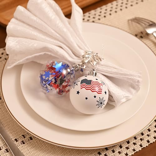 DecorbyHannah 4th of July Tree Decorations Red White Blue