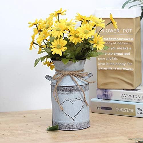 Soyizom Rustic Galvanized Milk Jug Vase