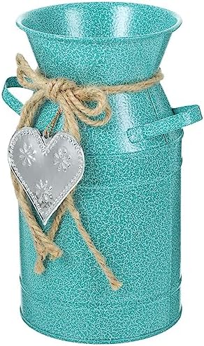 Yardwe Vintage Iron Bucket Vase for Home Decor