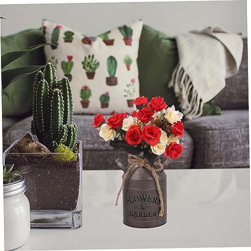 STOBAZA Vintage Flower Vase Rustic Bucket Planter Decorative Jug for Home Office