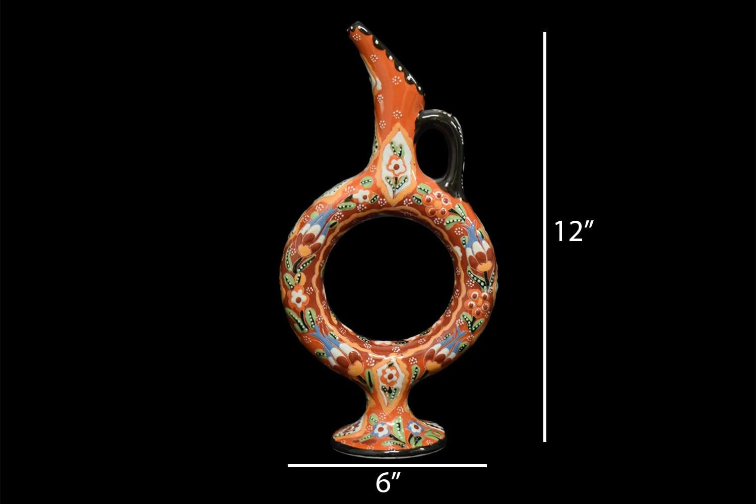 EliPOT Large Hittite Ceramic Vase Red Orange