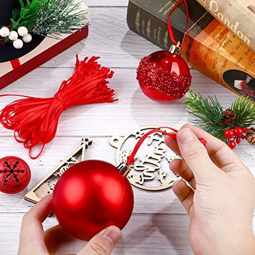 Shappy 106 Inch Christmas Ornament Hanger Ribbon Red