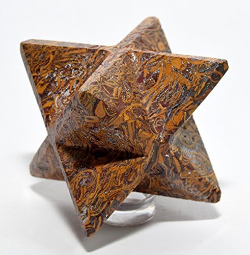 HC Set 63mm 8 Point Mariyam Holly Stone Merkaba Star Elephant Skin Coquina Jasper Crystal Natural Fossil Mineral