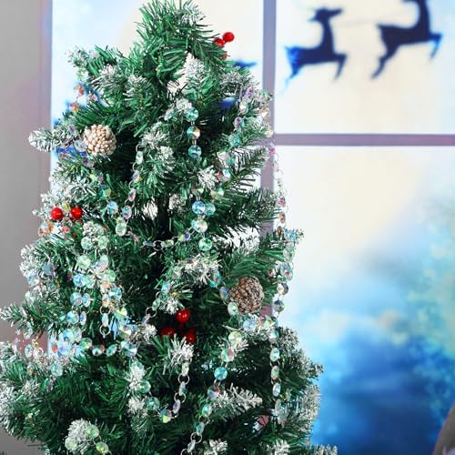 33 Ft Clear Acrylic Diamond Bead Garland for Wedding and Holiday Decor