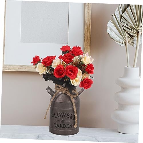 STOBAZA Vintage Flower Vase Rustic Bucket Planter Decorative Jug for Home Office