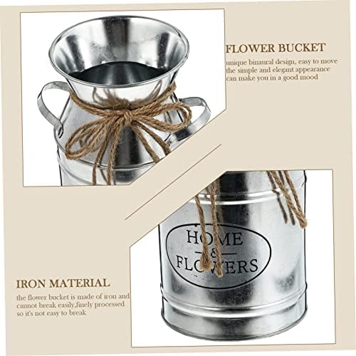 Vintage Iron Bucket Flower Pot for Home Decor